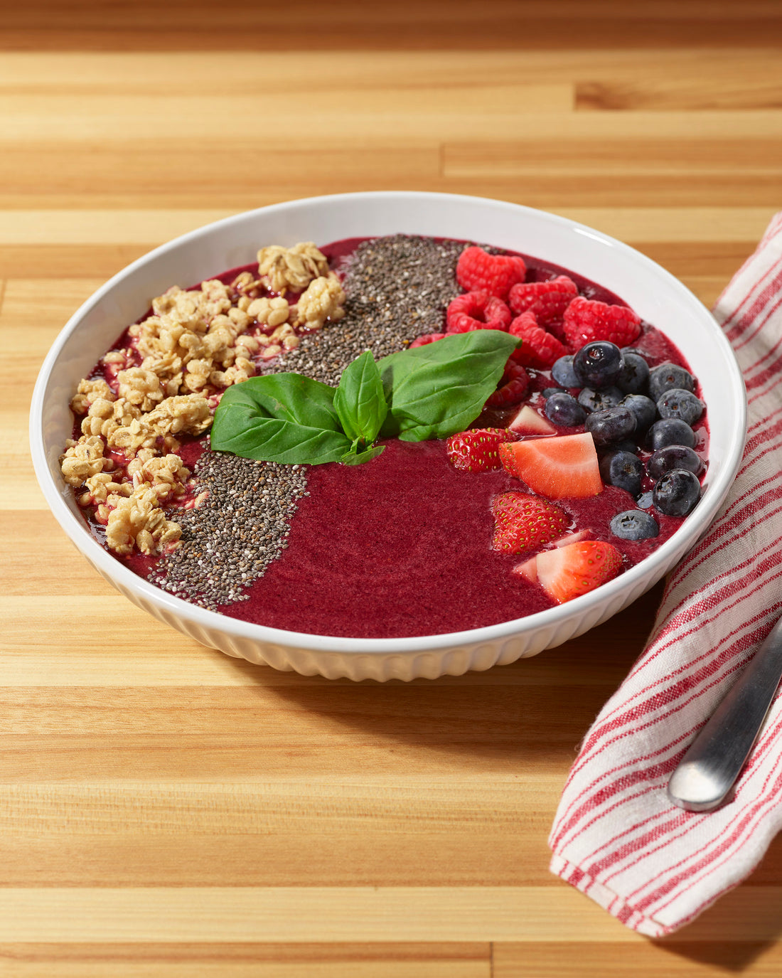 Mixed Berry Basil Smoothie Bowl